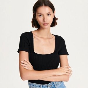 Reserved - Bordás kötésű dzsörzébody - Fekete kép