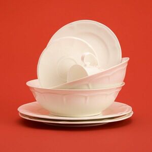 Reserved - Tál dekoratív szegéllyel - Fehér kép