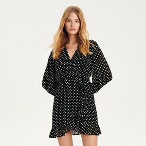 Reserved - Átlapolt miniruha - Fekete kép