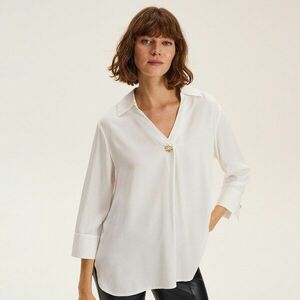 Reserved - Blúz dekoratív gombbal - Fehér kép