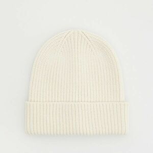 Reserved - Bordázott kötésű beanie sapka - Krém kép