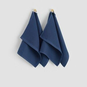 Reserved - 2 darab gofrimintás konyharuha - Tengerészkék kép