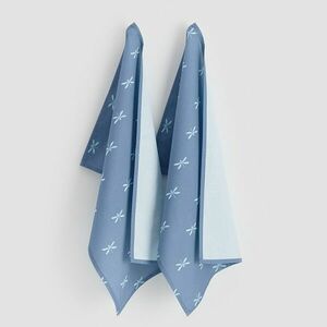 Reserved - 2 darab szitakötőmintás konyharuha - Kék kép