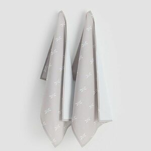 Reserved - 2 darab szitakötőmintás konyharuha - Szürke kép