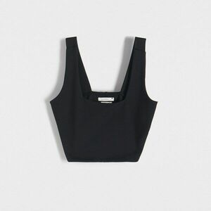 Reserved - Egyszínű crop top - Fekete kép