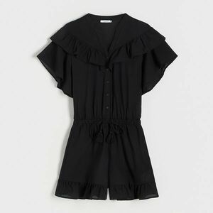 Reserved - Pamutoverall fodros díszítéssel - Fekete kép