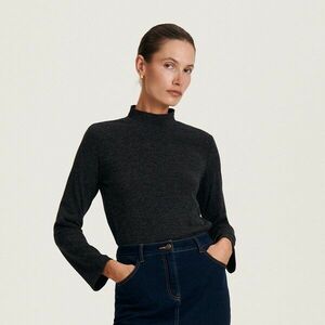 Reserved - Regular szabású, hosszú ujjú felső állógallérral - Fekete kép