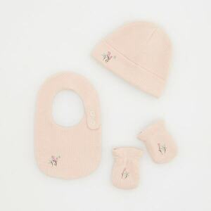 Reserved - Beanie sapka- és kötöttkesztyű-szett - Rózsaszín kép