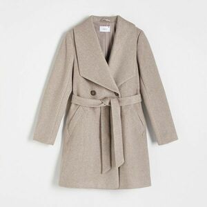 Reserved - Kabát megkötős derékövvel - Szürke kép