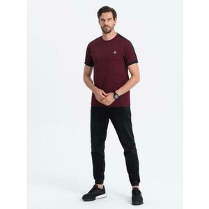 Férfi pamut póló V2 S1632 burgundi kép