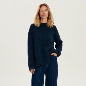 Reserved - Gyapjúkeverék pulóver - Tengerészkék kép