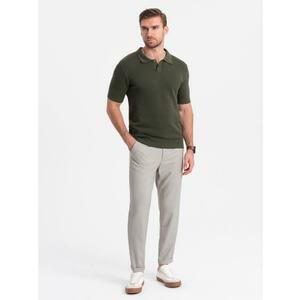 Férfi chino nadrág elasztikus derékkal V1 OM-PACP-0157 világosszürke kép
