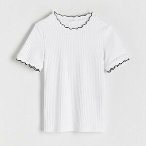 Reserved - slim fit póló - Krém kép