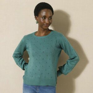 Kötött, kerek nyakú pulóver kép