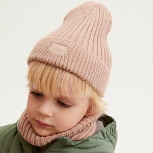 Reserved - Bordázott kötésű beanie sapka - Barna kép