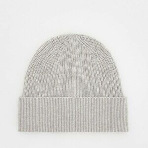 Reserved - Gyapjúban gazdag beanie sapka kasmírkeverékkel - Világosszürke kép