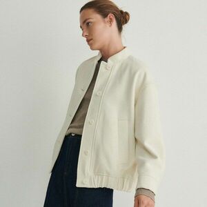 Reserved - Bomberdzseki gyapjúkeverékből - Krém kép