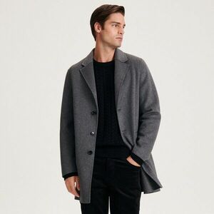 Reserved - Egysoros kabát gyapjúkeverékkel - Szürke kép