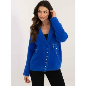 Női alpakka kabát zsebekkel kobaltkék kép
