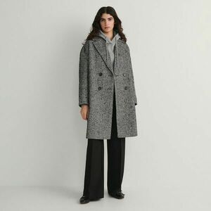 Reserved - Kétsoros, halszálkamintás kabát - Fekete kép