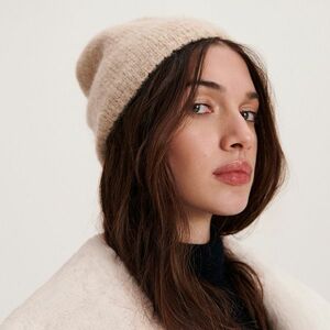 Reserved - Alpakagyapjú-keverék beanie sapka - Bézs kép