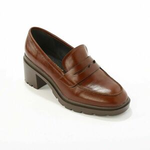 Bőr mokaszin sarokkal kép