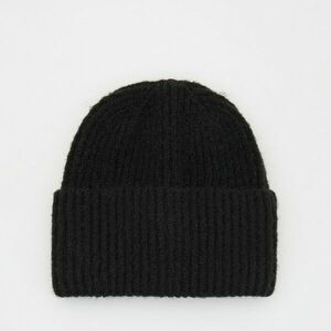 Reserved - Bordázott kötésű beanie sapka - Fekete kép