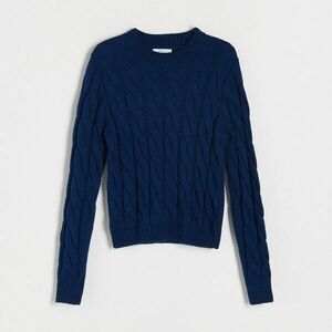 Reserved - Csavart mintás pulóver - Tengerészkék kép