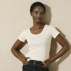 Egyszínű, rövid ujjú póló, biopamut kép