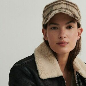 Reserved - Kockás simléderes sapka - Bézs kép