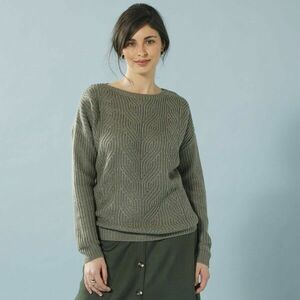 Kis méretű, kerek nyakú, hosszú ujjú pulóver kép