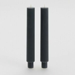 Reserved - 2 darab barázdált gyertya - Fekete kép