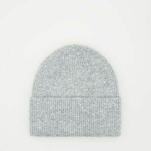 Reserved - Beanie sapka dekoratív kristályokkal - Világosszürke kép