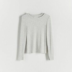 Reserved - Slim fit hosszú ujjú blúz - Világosszürke kép