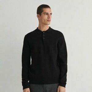 Reserved - Hosszú ujjú, viszkózkeverék pólóing - Fekete kép