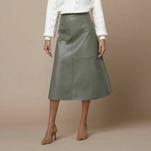 Bő műbőr midi szoknya kép