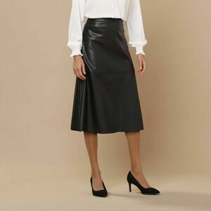 Bő műbőr midi szoknya kép
