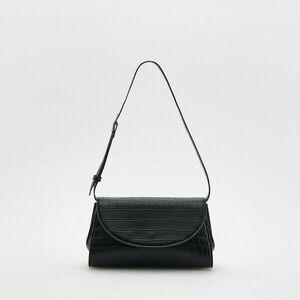 Reserved - Krokodilbőrmintás klasszikus táska - Fekete kép