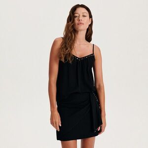 Reserved - Szoknya dekoratív kövekkel - Fekete kép