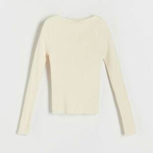 Reserved - Csónaknyakú pulóver - Krém kép