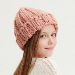 Reserved - Vastag szövésű beanie sapka - Rózsaszín kép