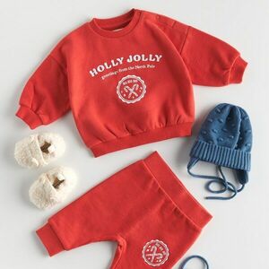 Reserved - Melegítőfelső karácsonyi mintával - Piros kép