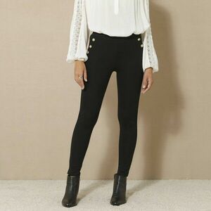 Leggings dekoratív gombokkal és rugalmas derékkal kép