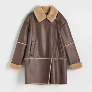 Reserved - Mantel mit Pelz - Barna kép