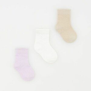 Reserved - 3 pár pamutban gazdag zokni - Bíbor kép