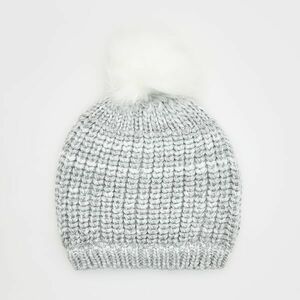 Reserved - Kötött sapka metál szállal - Fehér kép