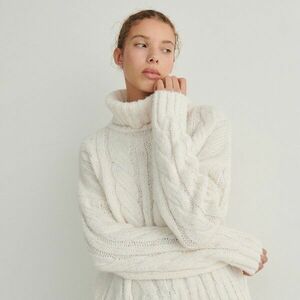 Reserved - Csavart mintás pulóver - Krém kép