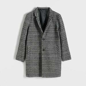 Reserved - Gyapjútartalmú kockás kabát - Szürke kép