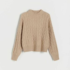 Reserved - Csavart mintás pulóver - Bézs kép