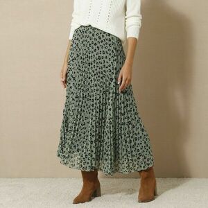 Rakott midi szoknya leopárdmintával kép